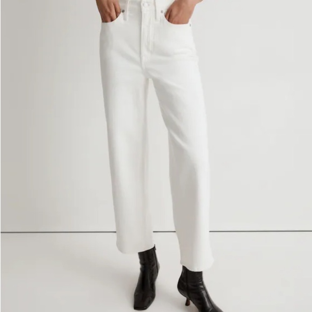 Madewell The Perfect Vintage Wide-Leg Crop Jean in Tile White | 26P